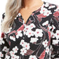 Karen Scott Glitter Vines Henley Top Feminino Vermelho Tamanho Grande