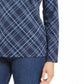 Karen Scott Top feminino xadrez Holly com detalhes em azul marinho, tamanho extragrande