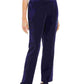 Calça esportiva feminina Karen Scott de veludo azul marinho, tamanho pequeno