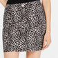 Minissaia jeans feminina com estampa de leopardo da INC International Concepts, bege, tamanho 14