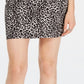 Minissaia jeans feminina com estampa de leopardo da INC International Concepts, bege, tamanho 14