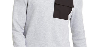 Moletom masculino Alfani com bolso utilitário e gola redonda, cinza escuro, tamanho médio