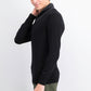 Suéter masculino Tasso Elba de algodão Supima com gola xale contrastante, preto, tamanho XXX-G