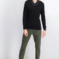 Suéter masculino Tasso Elba de algodão Supima com gola xale contrastante, preto, tamanho XXX-G