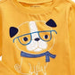 Camiseta infantil de algodão Smart Dog First Impressions para meninos, tamanho dourado, 18 meses