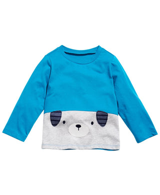 Camiseta infantil First Impressions Baby Boy de algodão com blocos de cores, azul, tamanho 6 a 9 meses