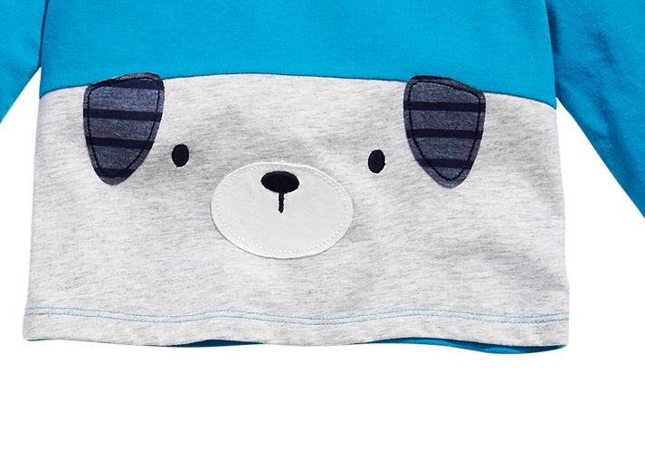 Camiseta infantil First Impressions Baby Boy de algodão com blocos de cores, azul, tamanho 6 a 9 meses