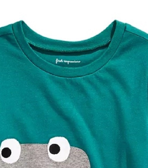 Camiseta infantil First Impressions Baby Boy Cotton Dinosaur, verde escuro, tamanho 12 meses