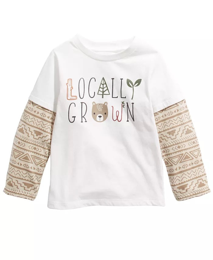 Camiseta infantil First Impressions Baby Boys, em algodão, com estampa de camadas, cultivada localmente, tamanho 6-9 meses