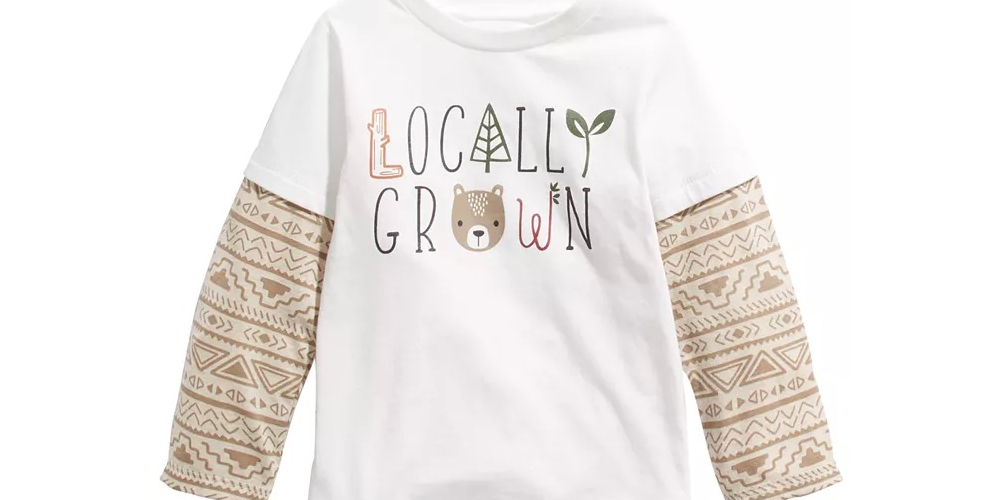 Camiseta infantil First Impressions Baby Boys, em algodão, com estampa de camadas, cultivada localmente, tamanho 6-9 meses