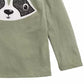 Camiseta de algodão manga comprida com estampa de guaxinim First Impressions para meninos, tamanho verde, 3 a 6 meses