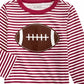 Camiseta de futebol listrada de algodão para meninos First Impressions, vermelha, tamanho 18 meses