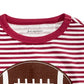 Camiseta de futebol listrada de algodão para meninos First Impressions, vermelha, tamanho 24 meses