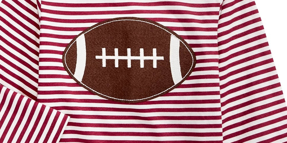 Camiseta de futebol listrada de algodão para meninos First Impressions, vermelha, tamanho 6 a 9 meses