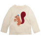 Camiseta infantil manga comprida esquilo First Impressions para meninos, bege, tamanho 12 meses
