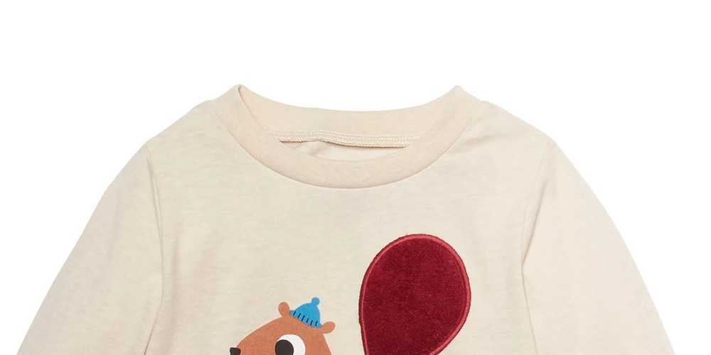 Camiseta infantil manga comprida esquilo First Impressions para meninos, bege, tamanho 12 meses