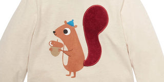 Camiseta infantil manga comprida esquilo First Impressions para meninos, bege, tamanho 12 meses
