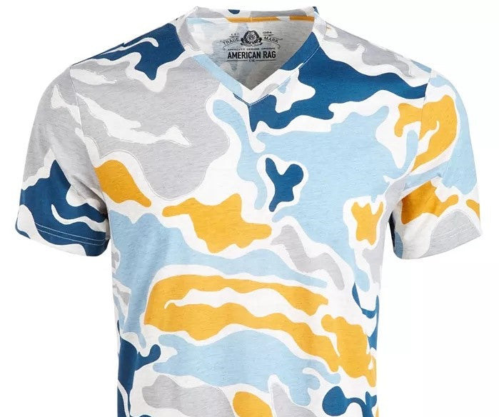Camiseta camuflada americana masculina Spaced Out, cinza escuro, tamanho XXG