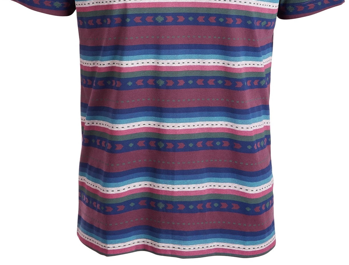 Camiseta listrada geométrica masculina American Rag, vermelha, tamanho médio