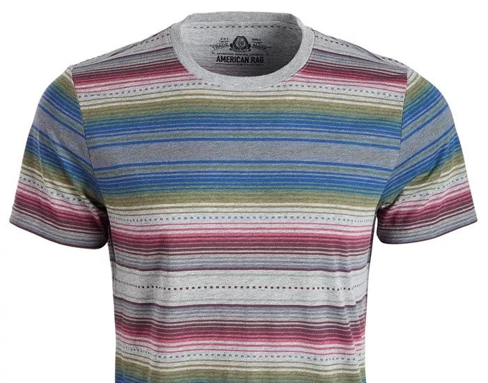 Camiseta listrada masculina American Rag Blanket cinza tamanho extra grande