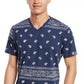 Camiseta masculina American Rag Blocked Bandana, tamanho médio, azul marinho