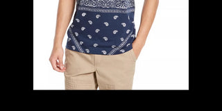 Camiseta masculina American Rag Blocked Bandana, tamanho médio, azul marinho
