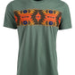 Camiseta masculina American Rag com estampa de peito, verde, tamanho médio