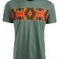 Camiseta masculina American Rag com estampa de peito, verde, tamanho pequeno