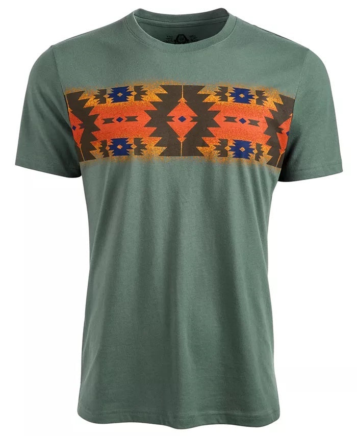Camiseta masculina American Rag com estampa de peito, verde, tamanho pequeno