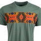 Camiseta masculina American Rag com estampa de peito, verde, tamanho pequeno
