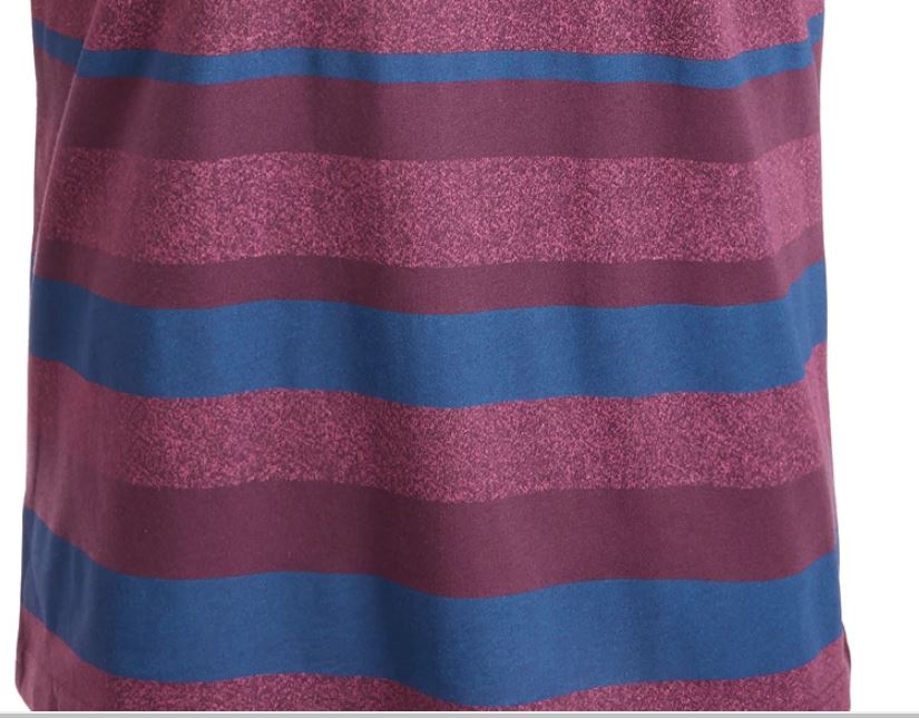 Camiseta listrada masculina American Rag com decote em V, vermelha, tamanho grande