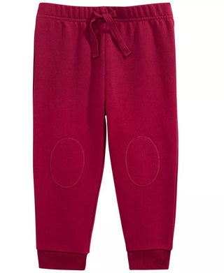 Calça jogger com remendo no joelho para bebê First Impressions, vermelha, tamanho 12 meses