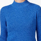 Karen Scott Suéter Feminino de Algodão com Gola Mole, Azul Marinho, Tamanho Pequeno