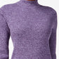 Karen Scott Suéter Feminino de Algodão com Gola Falsa Roxo Tamanho Grande