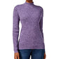 Karen Scott Suéter Feminino de Algodão com Gola Mole, Roxo, Tamanho Médio