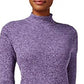 Karen Scott Suéter Feminino de Algodão com Gola Mole, Roxo, Tamanho Médio