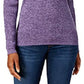 Karen Scott Suéter Feminino de Algodão com Gola Mole, Roxo, Tamanho Médio