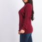 Karen Scott Suéter Feminino de Algodão com Gola Mole, Vermelho Brilhante, Tamanho Pequeno