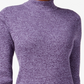 Karen Scott Feminino Malha Canelada Algodão Gola Alta Roxo Tamanho Pequeno