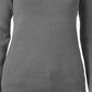 Karen Scott Blusa feminina de gola alta canelada em algodão, cor carvão, tamanho extrapequeno