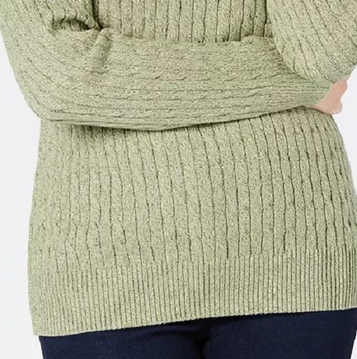 Karen Scott Suéter Feminino de Algodão com Gola V Verde Tamanho XS