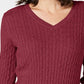 Karen Scott Suéter Feminino de Algodão com Gola V Rosa Tamanho Grande