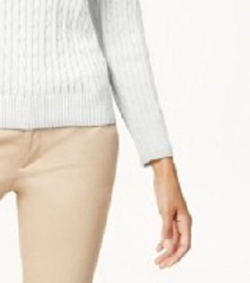 Karen Scott Suéter Feminino de Algodão com Gola V Tamanho Natural X-G