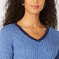 Karen Scott Suéter Teresa Cotton Colorblock Feminino Azul Tamanho Médio