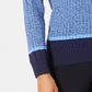 Karen Scott Suéter Teresa Cotton Colorblock Feminino Azul Tamanho Médio