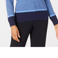 Karen Scott Suéter Teresa Cotton Colorblocked Feminino Azul Brilhante Tamanho Extra Grande
