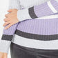Karen Scott Suéter Feminino Petite Cotton Listrado Tricô com Cabo Roxo Tamanho Médio Regular