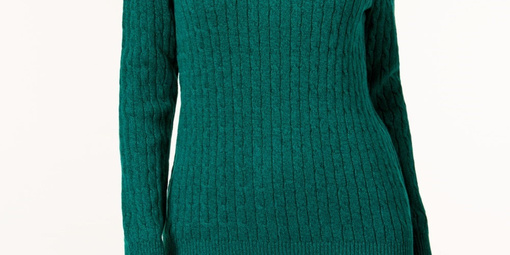 Karen Scott Suéter Feminino de Algodão e Malha Marmorizada Verde Escuro Tamanho XXG