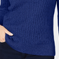 Karen Scott Suéter Feminino Petite Marled Algodão Tricô Cabo Azul Tamanho Petite Grande