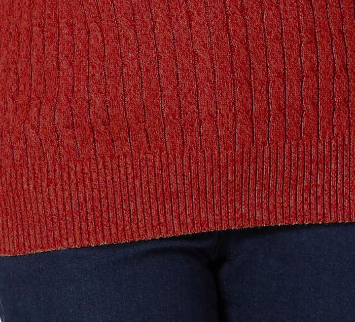 Karen Scott Suéter Feminino de Tricô com Decote em V Vermelho Tamanho P